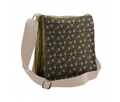 Night Birds Berries Art Messenger Bag