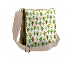 Cactus Characters Fun Messenger Bag