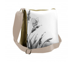 Butterfly on Plant Messenger Bag