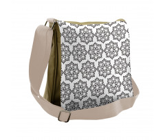 Dotwork Floral Motif Messenger Bag