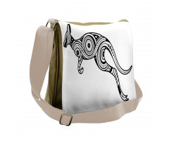 Abstract Ornate Kangaroo Messenger Bag