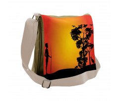 Hunting Man and Tree Messenger Bag