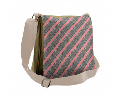 Modern Diagonal Stripes Messenger Bag