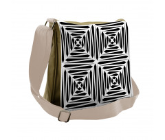 Monochromatic Stripes Art Messenger Bag