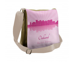 Calligraphic City Skyline Messenger Bag