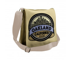 Round Symbolic Lettering Messenger Bag