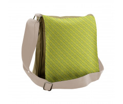 Diagonal Botanical Branches Messenger Bag