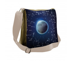 Zodiac Signs Around Moon Messenger Bag