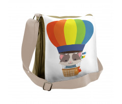 Cartoon Kitten Sky Messenger Bag