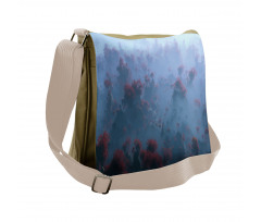 Autumn Trees in Mist Messenger Bag