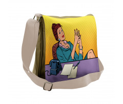 Pop Art Businesswoman Messenger Bag