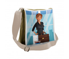 Businesswoman at Office Messenger Bag