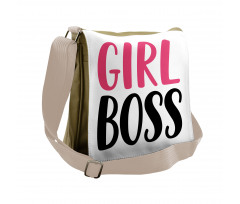 Simplistic Feminine Text Messenger Bag