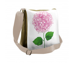 Hand Drawn Pink Petals Messenger Bag