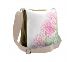 Grunge Paint Art Flowers Messenger Bag