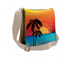 Sunset Trees and an Ocean Messenger Bag