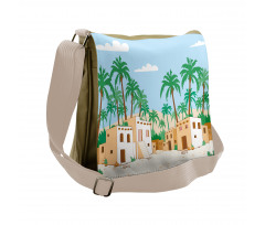 Village with Houses Trees Messenger Bag