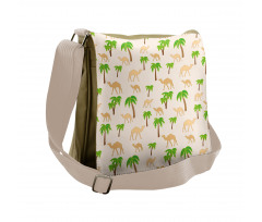 Repeating Camels and Palms Messenger Bag