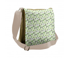 Hand Drawn Leaves Art Messenger Bag