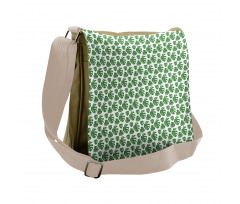 Detailed Drawn Leaves Messenger Bag