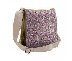 Pastel Tropical Leaves Messenger Bag