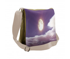 Dramatic Moon and Clouds Messenger Bag