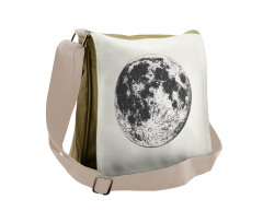 Detailed Sketchy Moon Messenger Bag