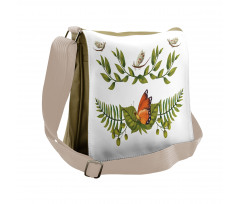 Leafy Branches Butterflies Messenger Bag