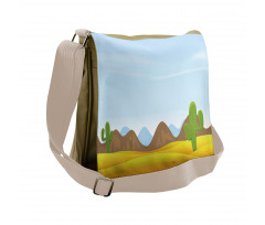 Cactus Plants Mountains Desert Messenger Bag