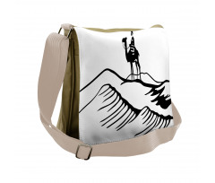 Monochromatic Man on Camel Messenger Bag