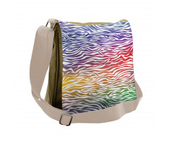 Abstract Zebra Skin Messenger Bag