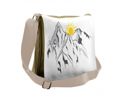 Sun Rising Behind Hills Messenger Bag