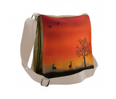 Tree and Animals Landscape Messenger Bag