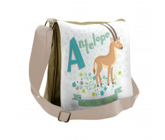 Zoo Alphabet Floral Animal Messenger Bag