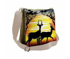 Animals on Sunset Messenger Bag