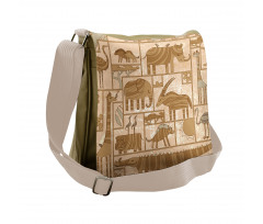 Historical Grunge Animals Messenger Bag