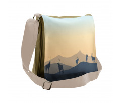 Animal Antlers Pastel Sky Messenger Bag