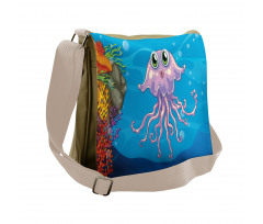 Aquatic Animal Character Messenger Bag