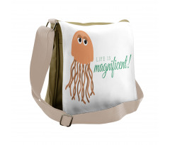 Life is Magnificent Text Messenger Bag