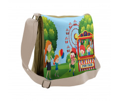 Cheerful Children at Fun Fair Messenger Bag