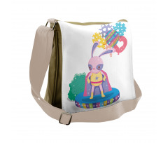 Rabbit in Hero Costume Messenger Bag