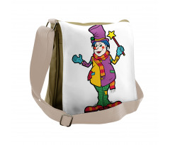 Whimsical Man with Magic Wand Messenger Bag