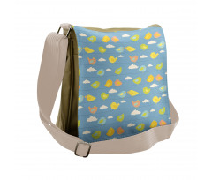 Winged Animal Clouds Messenger Bag