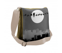 Moon Night at City Messenger Bag