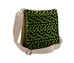 Botany Grape Leaves on Dark Messenger Bag