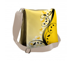 Butterfly Grape Leaves Art Messenger Bag