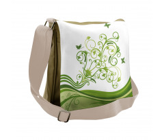 Colorful Botanical Leaves Messenger Bag