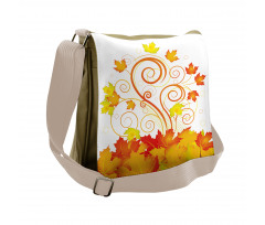 Warm Tones Grape Leaves Messenger Bag