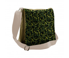 Dark Tones Abstract Ivy Grape Messenger Bag