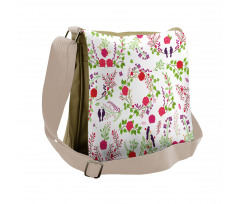 Spring Theme Rose Blossoms Messenger Bag